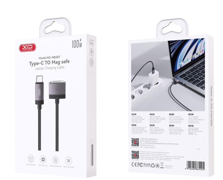 XO NB287 Μαγνητικό Καλώδιο Φόρτισης Type-C σε magsafe 100W 2m 4 XO NB287 Μαγνητικό Καλώδιο Φόρτισης Type-C σε magsafe 100W 2m - Image 4