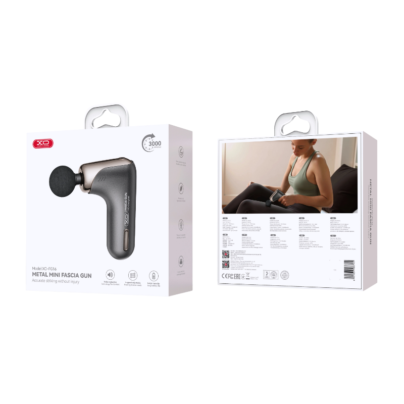 XO FG16 Smart Mini Συσκευή Μασάζ Μεταλλική (Fascia Gun) 2 XO FG16 Smart Mini Συσκευή Μασάζ Μεταλλική (Fascia Gun) - Image 2