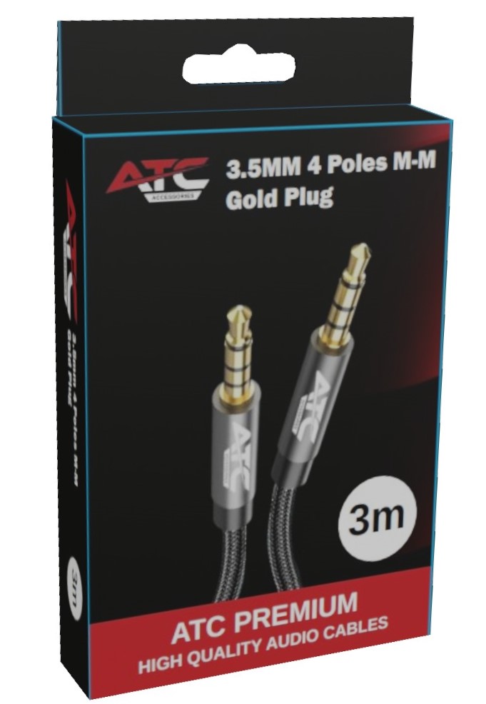 ATC HQ 3.5mm 4 Pin M/M Cable 3m 2 ATC HQ 3.5mm 4 Pin M/M Cable 3m - Image 2