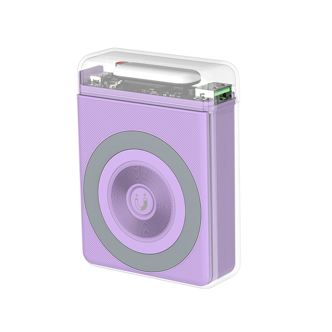 XO PR226 Mini Transparent Light Display Magnetic Absorption Fast Charging 10000mAh (Purple) 2 XO PR226 Mini Transparent Light Display Magnetic Absorption Fast Charging 10000mAh (Purple) - Image 2