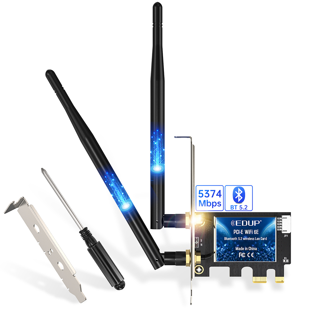 EDUP EP-9651GS WIFI 6EAX5400 + Bluetooth 5.3 PCI-E Network Adapter 2 EDUP EP-9651GS WIFI 6EAX5400 + Bluetooth 5.3 PCI-E Network Adapter - Image 2