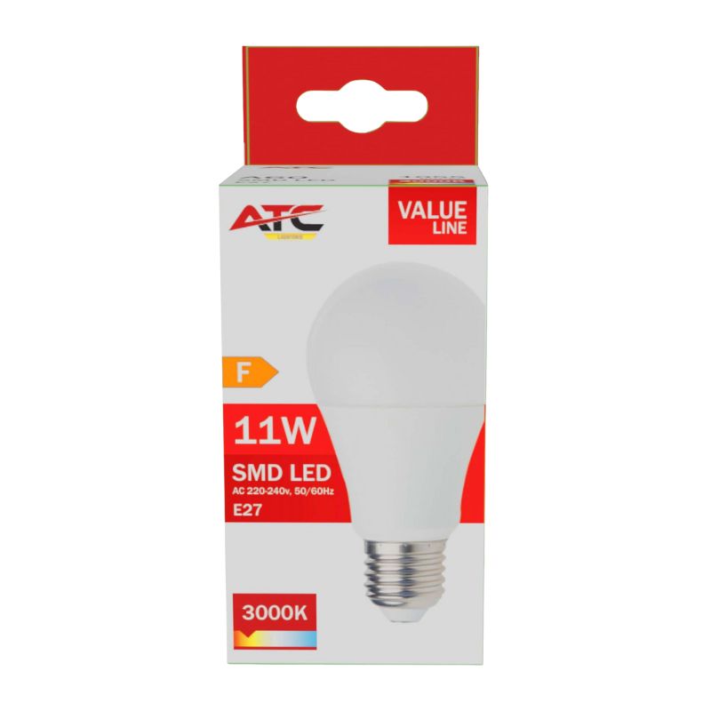 ATC SMD Λαμπτήρας LED A60 230V 11W/1055LM E27 3000K 2 ATC SMD Λαμπτήρας LED A60 230V 11W/1055LM E27 3000K - Image 2