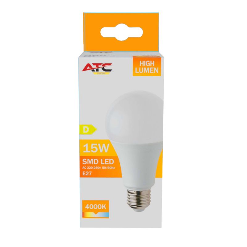 ATC SMD LED High Lumen Λαμπτήρας A60 230V 15W/2100LM E27 4000K 2 ATC SMD LED High Lumen Λαμπτήρας A60 230V 15W/2100LM E27 4000K - Image 2