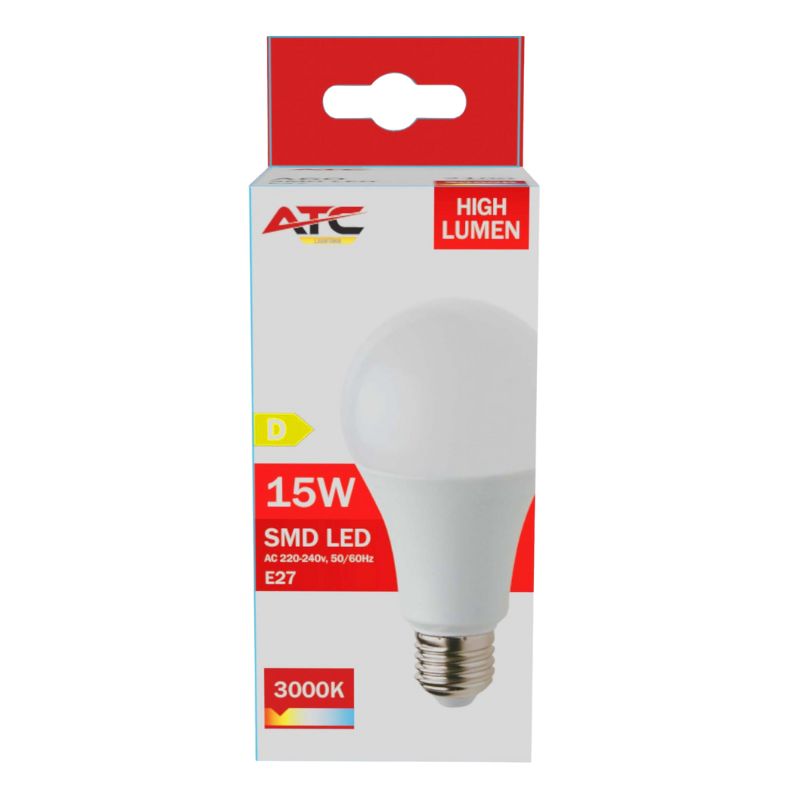 ATC SMD LED High Lumen Λαμπτήρας A60 230V 15W/2100LM E27 3000K 3 ATC SMD LED High Lumen Λαμπτήρας A60 230V 15W/2100LM E27 3000K - Image 3