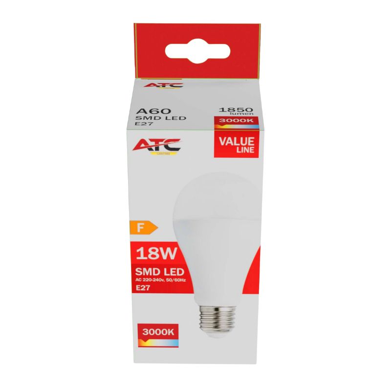 ATC SMD LED Λαμπτήρας A65 230V 18W/1850LM E27 3000K 3 ATC SMD LED Λαμπτήρας A65 230V 18W/1850LM E27 3000K - Image 3