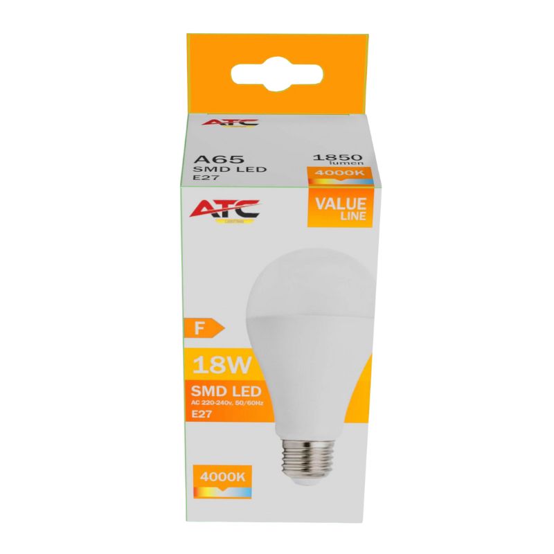 ATC SMD LED Λαμπτήρας A65 230V 18W/1850LM E27 4000K 3 ATC SMD LED Λαμπτήρας A65 230V 18W/1850LM E27 4000K - Image 3