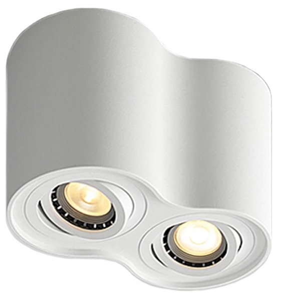 Avide Φωτιστικό Οροφής GU10 Spot Light Στρογγυλό Λευκό Περιστρεφόμενο Διπλό 1 Avide Φωτιστικό Οροφής GU10 Spot Light Στρογγυλό Λευκό Περιστρεφόμενο Διπλό