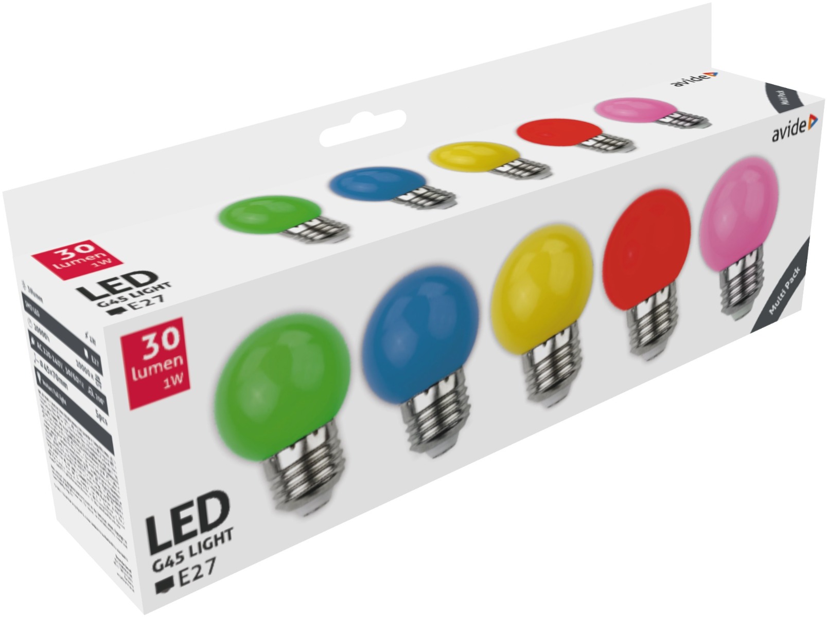 Avide LED Διακοσμητική Λάμπα G45 1W E27 (5τμχ) (Πράσινο/Μπλέ/Κίτρινο/Κόκκινο/Ρόζ) 1 Avide LED Διακοσμητική Λάμπα G45 1W E27 (5τμχ) (Πράσινο/Μπλέ/Κίτρινο/Κόκκινο/Ρόζ)