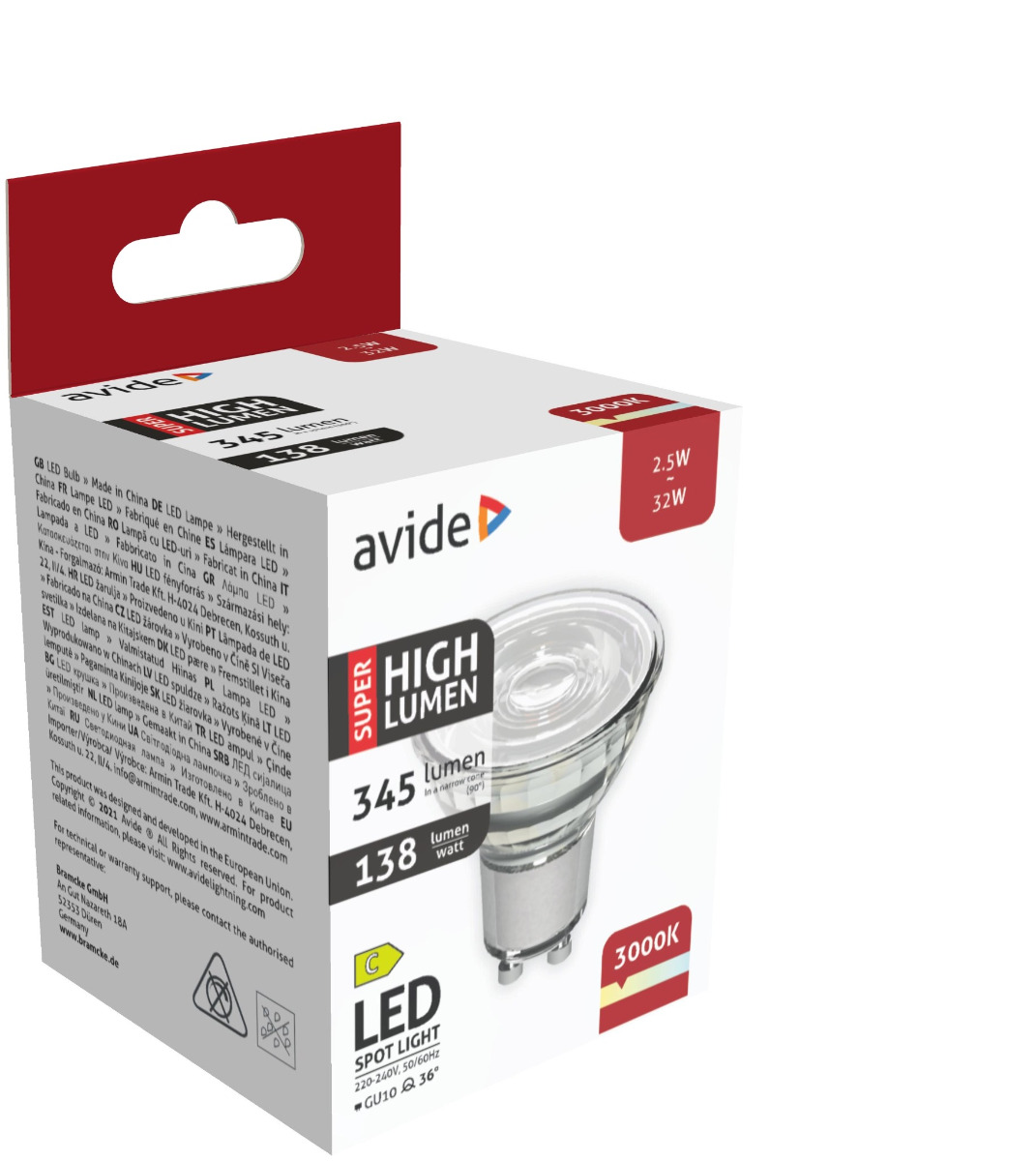 Avide LED Σπότ Αλουμίνιο + Πλαστικό 2.5W GU10 Θερμό 3000K Super Υψηλής Φωτεινότητας 1 Avide LED Σπότ Αλουμίνιο + Πλαστικό 2.5W GU10 Θερμό 3000K Super Υψηλής Φωτεινότητας