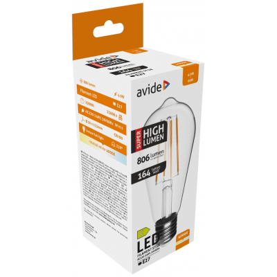 Avide LED Filament ST58 4.9W E27 NW 4000K SHL 1 Avide LED Filament ST58 4.9W E27 NW 4000K SHL