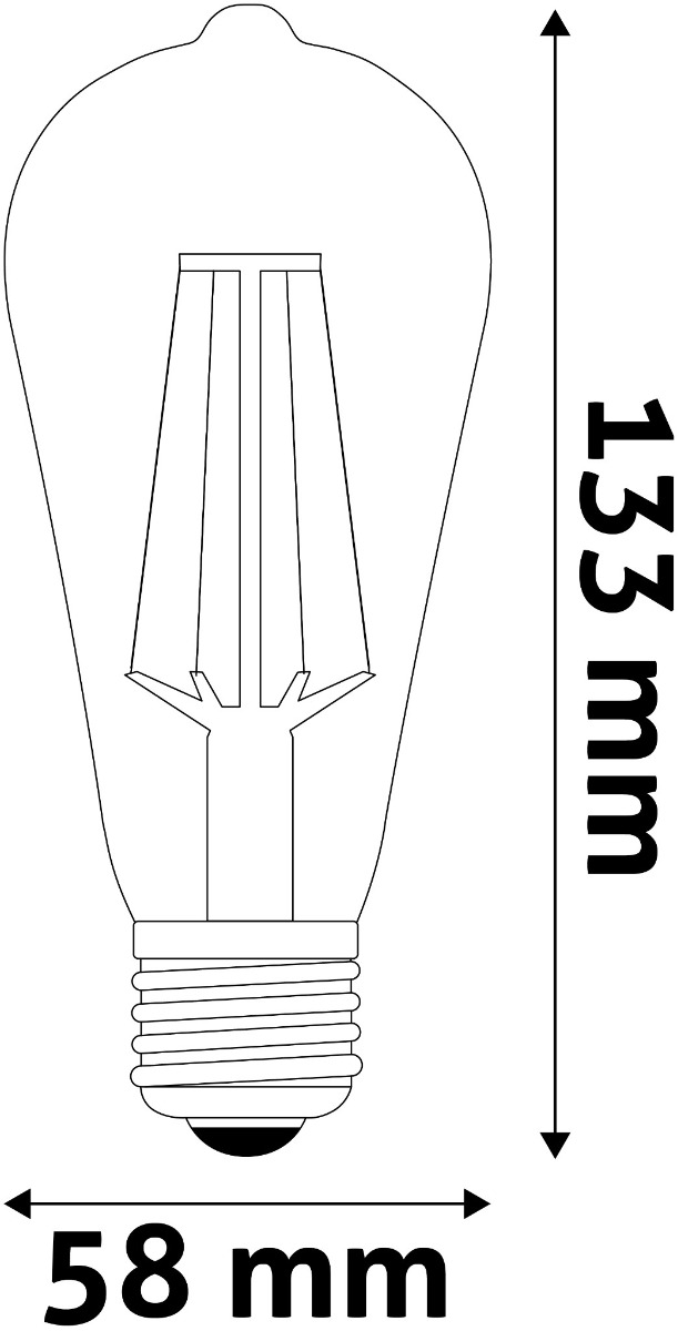 Avide LED Filament ST58 4.9W E27 Θερμό 2700K Super Υψηλής Φωτεινότητας 3 Avide LED Filament ST58 4.9W E27 Θερμό 2700K Super Υψηλής Φωτεινότητας - Image 3