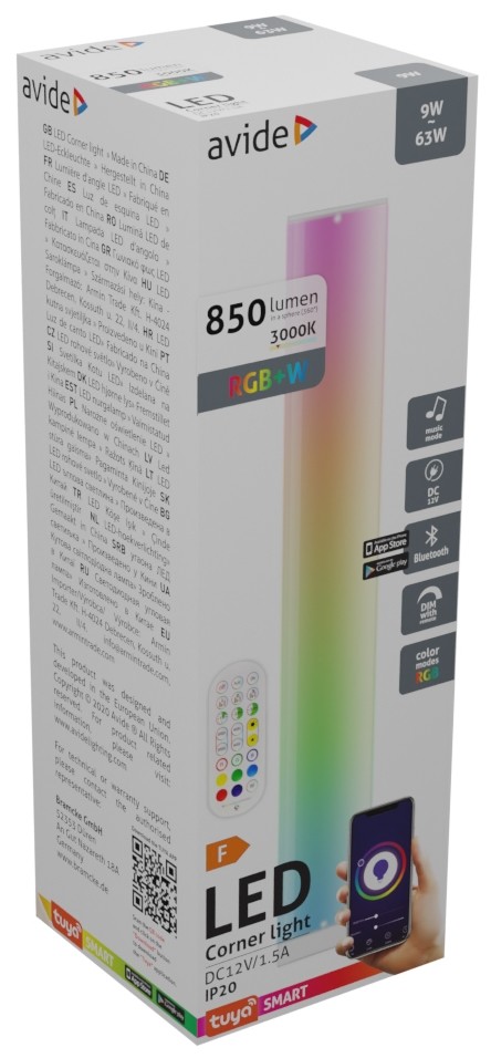 Avide LED Φωτιστικό Δαπέδου Digital RGB + 3000K BT με Αισθητήρα Μουσικής 2 Avide LED Φωτιστικό Δαπέδου Digital RGB + 3000K BT με Αισθητήρα Μουσικής - Image 2