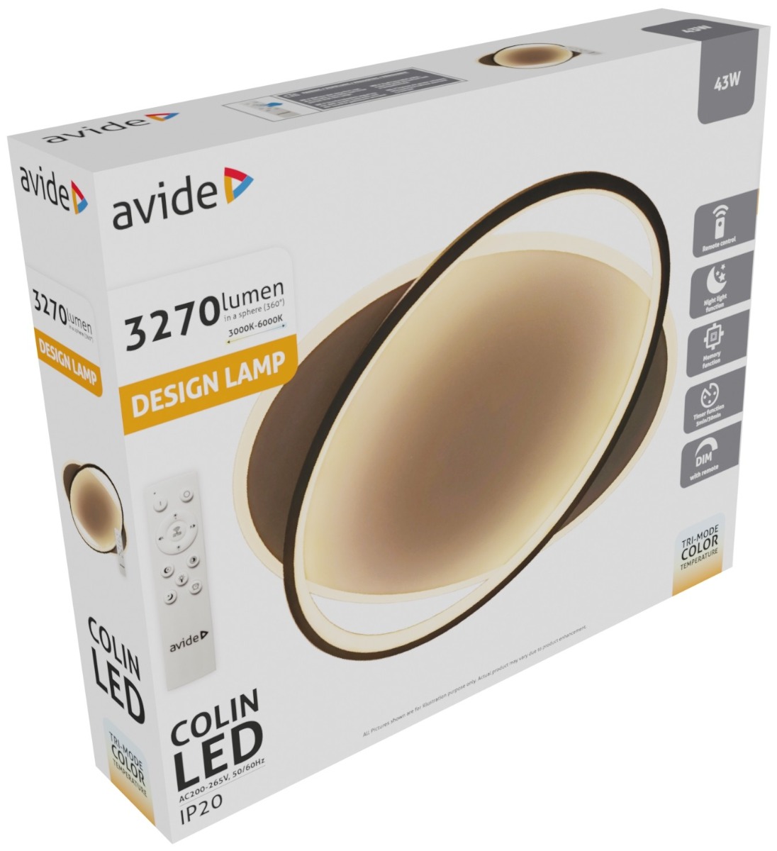 Avide Modern Ceiling Light Oyster Colin with Remote Control 2 Avide Modern Ceiling Light Oyster Colin with Remote Control - Image 2