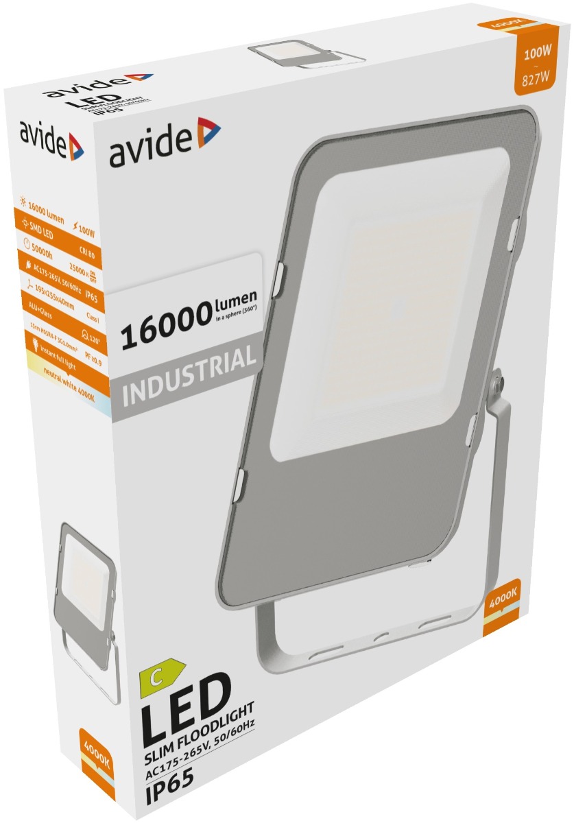 Avide LED Προβολέας SMD Industrial 100W Λευκό 4000K 160lm/W 1 Avide LED Προβολέας SMD Industrial 100W Λευκό 4000K 160lm/W