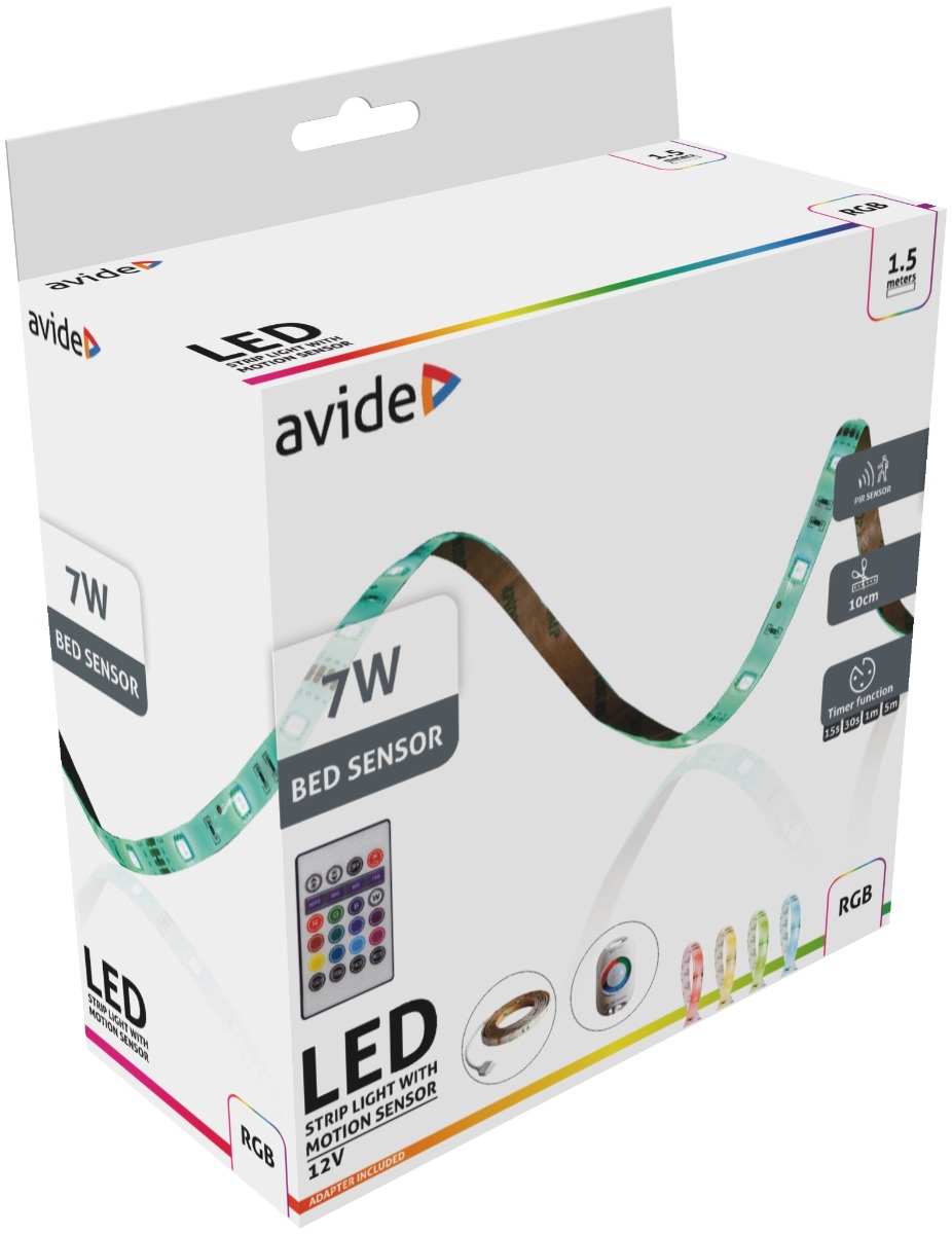 Avide LED Ταινία Blister Αισθητήρας Φωτός Κρεβατιού 12V 1.5m RGB 1 Avide LED Ταινία Blister Αισθητήρας Φωτός Κρεβατιού 12V 1.5m RGB