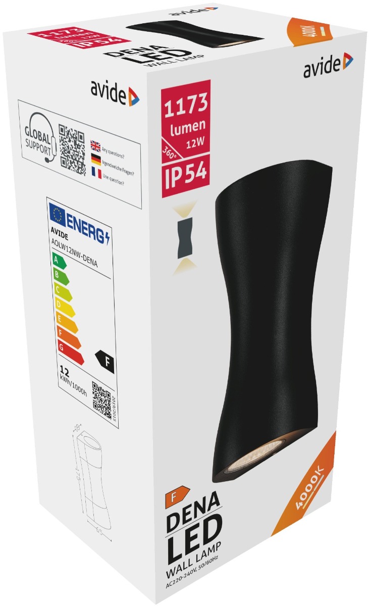 Avide Εξωτερικό Φωτιστικό Τοίχου Dena LED 12W Λευκό 4000K IP54 2 Avide Εξωτερικό Φωτιστικό Τοίχου Dena LED 12W Λευκό 4000K IP54 - Image 2