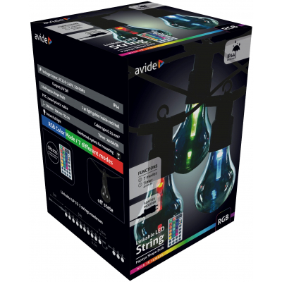 Avide Εξωτερική Γιρλάντα 5m Papaya RGB Με Δυνατότητα Επέκτασης- Με Τηλ/στήριο 1 Avide Εξωτερική Γιρλάντα 5m Papaya RGB Με Δυνατότητα Επέκτασης- Με Τηλ/στήριο