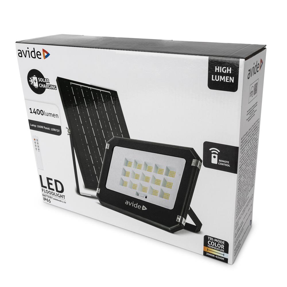 Avide LED Ηλιακός Προβολέας 100W CCT με Ξεχωριστό Ηλιακό Πάνελ και Τηλεχειριστήριο 7 Avide LED Ηλιακός Προβολέας 100W CCT με Ξεχωριστό Ηλιακό Πάνελ και Τηλεχειριστήριο - Image 7