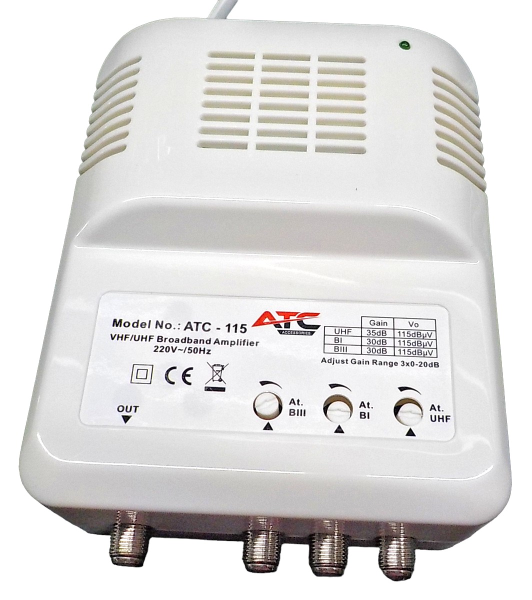 ATC Κεντρικός Ενισχυτής ATC-115 UHF/VHF 35dB/30dB 1 ATC Κεντρικός Ενισχυτής ATC-115 UHF/VHF 35dB/30dB