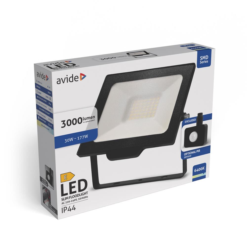Avide Προβολέας LED SMD 30W CW 6400K με Γρήγορη σύνδεση και Προαιρετικό PIR 1 Avide Προβολέας LED SMD 30W CW 6400K με Γρήγορη σύνδεση και Προαιρετικό PIR