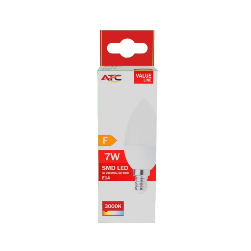 ATC SMD LED Κερί C37 230V 7W/600LM E14 3000K 2 ATC SMD LED Κερί C37 230V 7W/600LM E14 3000K - Image 2