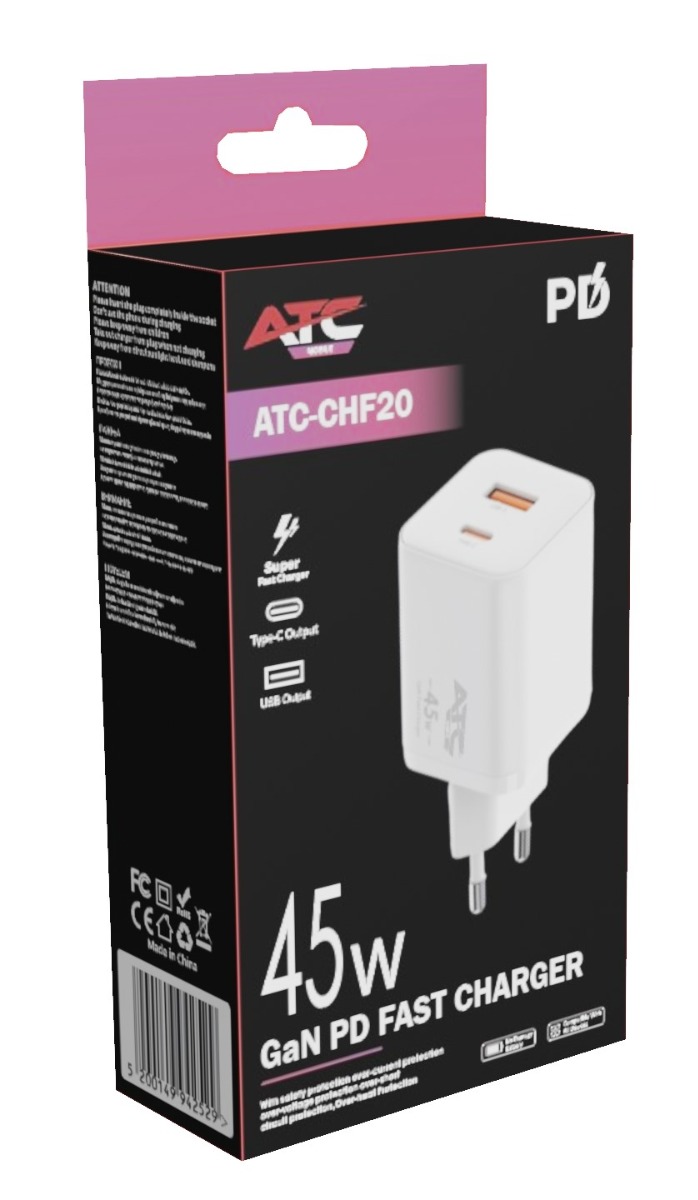 ATC-CHF20 Φορτιστής Γρήγορης Φόρτισης GaN PD 45W 2 ATC-CHF20 Φορτιστής Γρήγορης Φόρτισης GaN PD 45W - Image 2