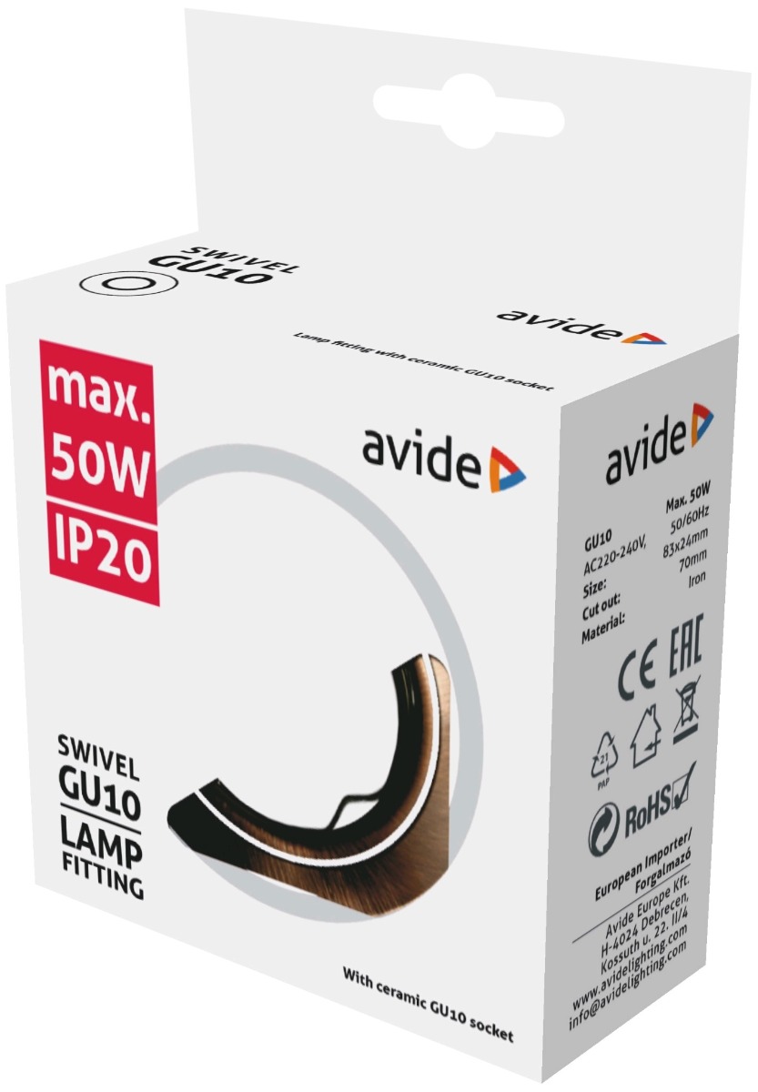 Avide GU10 Πλαίσιο Κώνος Σαγρέ Χαλκός 2 Avide GU10 Πλαίσιο Κώνος Σαγρέ Χαλκός - Image 2