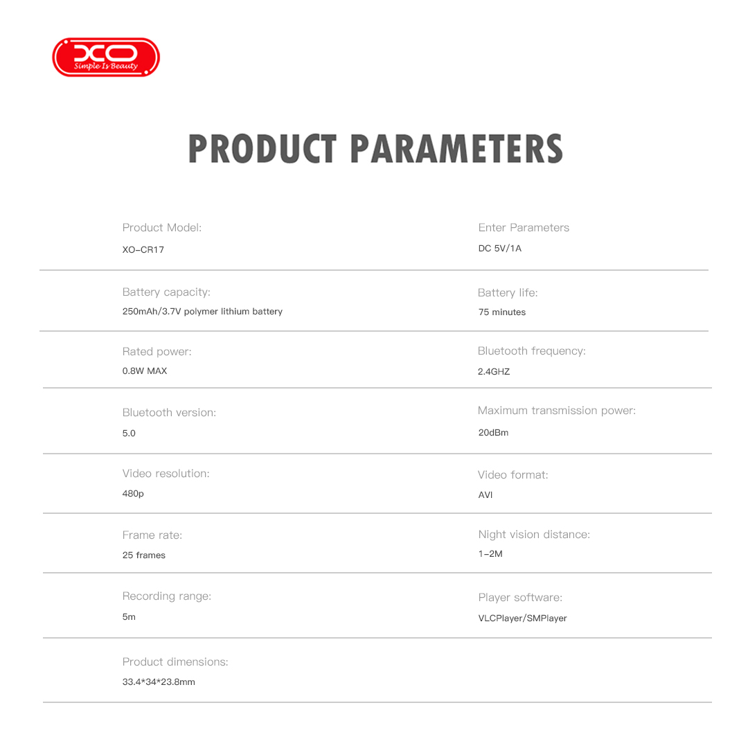 XO CR17 Mini Ασύρματη Κάμερα WiFi 960P 13 XO CR17 Mini Ασύρματη Κάμερα WiFi 960P - Image 13