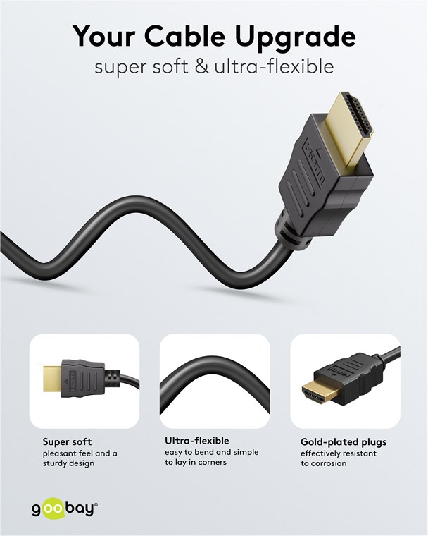 Goobay Καλώδιο HDMI Ethernet Υψηλής Ταχύτητας 4K/60Hz 18Gbit/s Μαύρο 1,5m 80102 8 Goobay Καλώδιο HDMI Ethernet Υψηλής Ταχύτητας 4K/60Hz 18Gbit/s Μαύρο 1,5m 80102 - Image 8