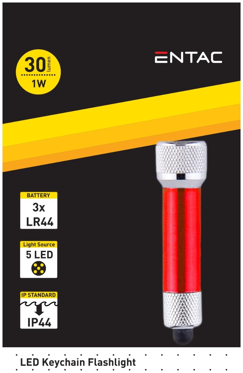 Entac Φακός 5 LED Μπρελόκ Κόκκινο 2 Entac Φακός 5 LED Μπρελόκ Κόκκινο - Image 2