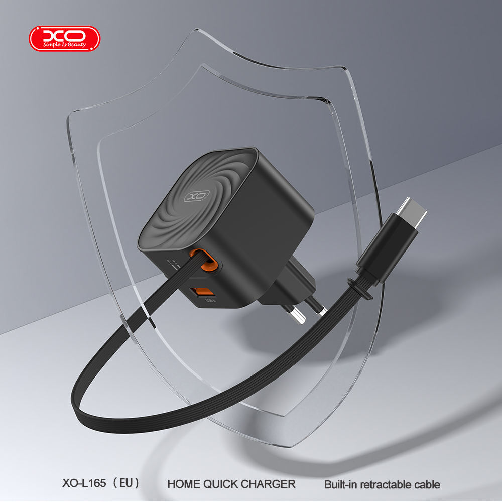 XO L165 Φορτιστής Ταχείας Φόρτισης με Ανασυρόμενο Καλώδιο Type-C & 1 Θύρα USB-A EU 20W 5 XO L165 Φορτιστής Ταχείας Φόρτισης με Ανασυρόμενο Καλώδιο Type-C & 1 Θύρα USB-A EU 20W - Image 5