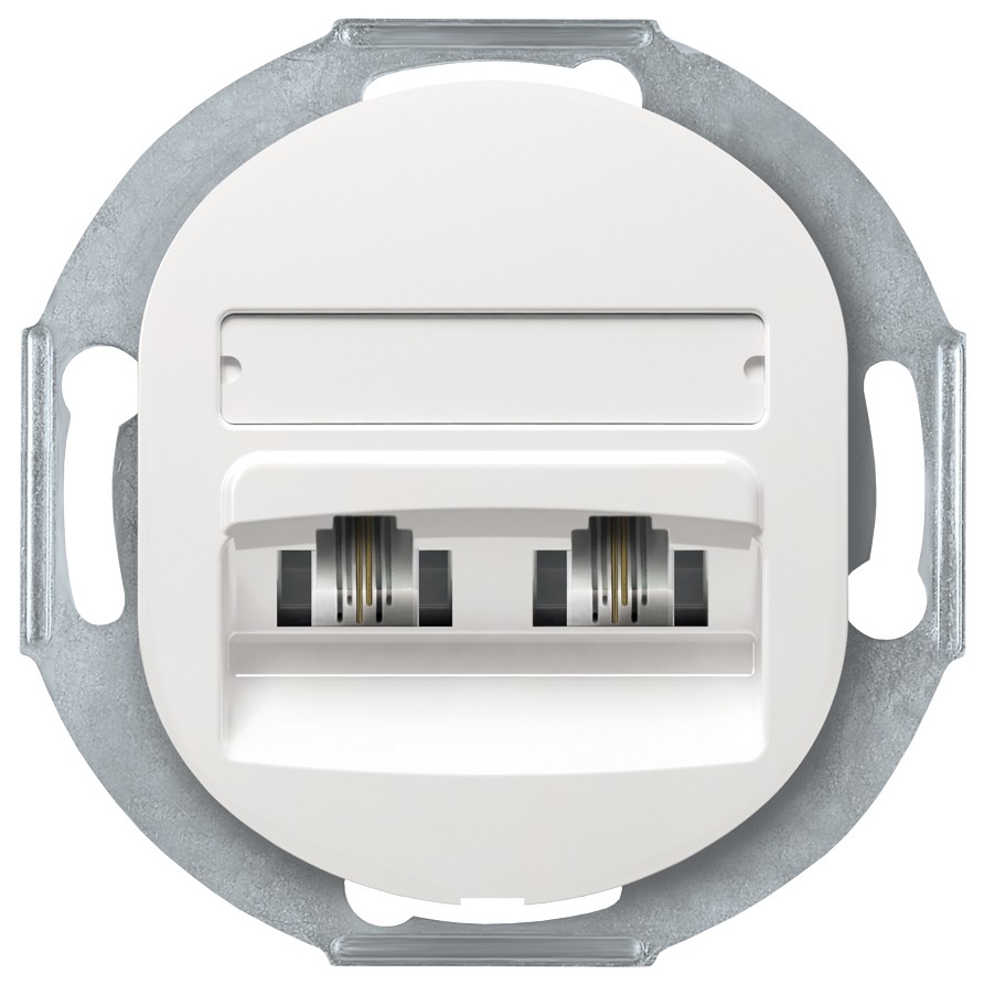 EON E613.0 Double telephone socket without cover frame 2xRJ12 6/4 Cat 3, white 1 white