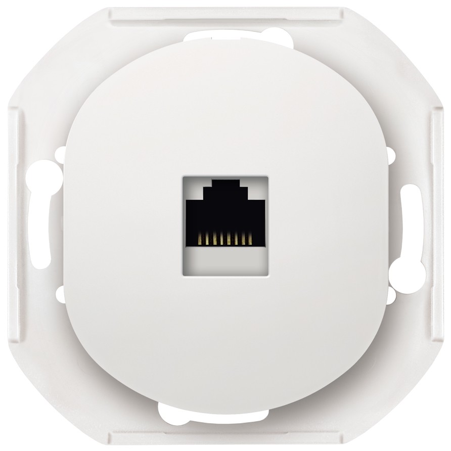EON E616S.0 Data socket without cover frame 1xRJ45 Cat 6A FTP, white 1 white