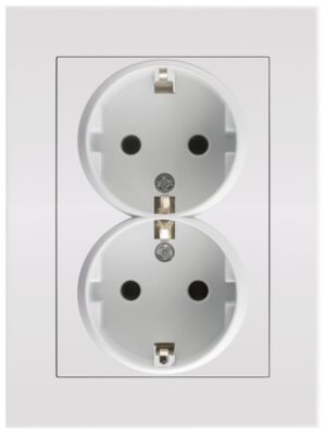 Entac Arnold Recessed wall socket 2x earthed White
