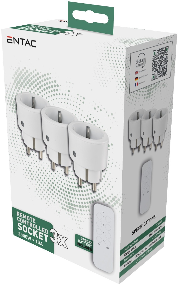 Entac Remote Controlled Socket Set 3xSockets with RC 2 Entac Remote Controlled Socket Set 3xSockets with RC - Image 2