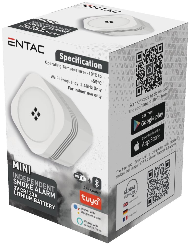 Entac Smart Mini Ανιχνευτής Καπνού με WIFI TUYA 4 Entac Smart Mini Ανιχνευτής Καπνού με WIFI TUYA - Image 4