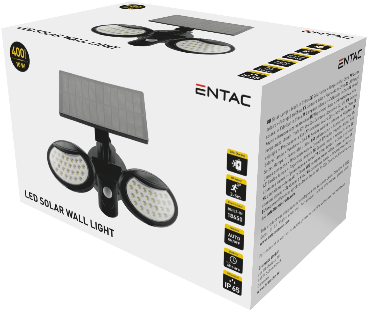 Entac Ηλιακό Φως Τοίχου 10W SMD 2 Κεφαλές με Ανιχνευτή Κίνησης 3 Entac Ηλιακό Φως Τοίχου 10W SMD 2 Κεφαλές με Ανιχνευτή Κίνησης - Image 3