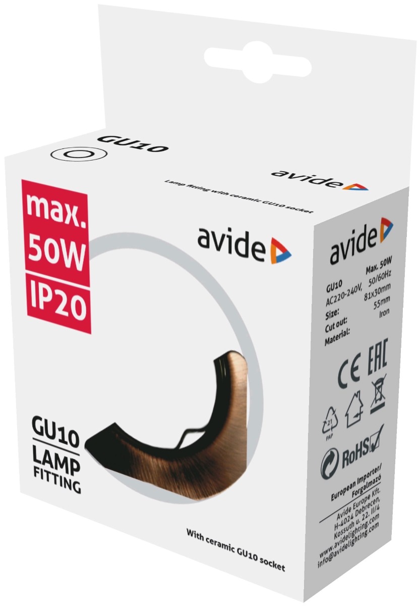 Avide GU10 Πλαίσιο Κώνος Χαλκός 2 Avide GU10 Πλαίσιο Κώνος Χαλκός - Image 2