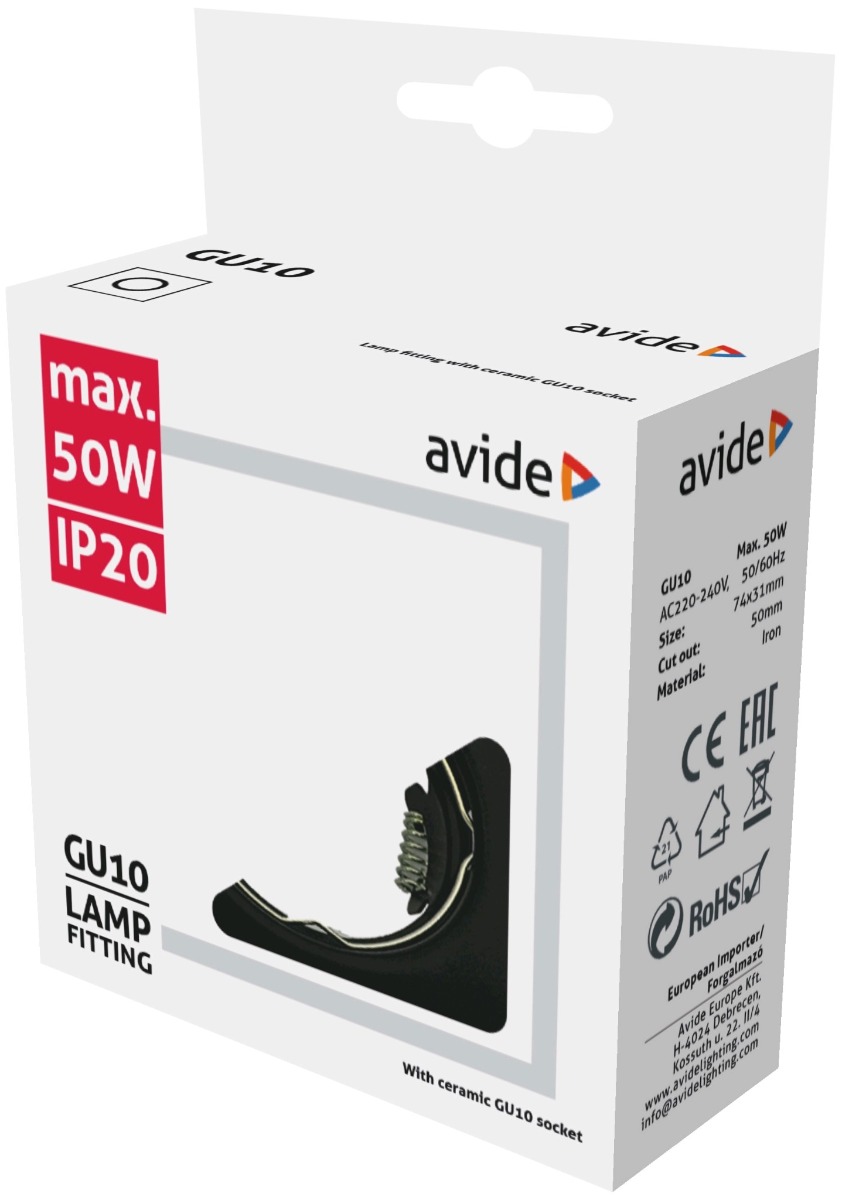 Avide GU10 Πλαίσιο Τετράγωνο Ανθρακί 2 Avide GU10 Πλαίσιο Τετράγωνο Ανθρακί - Image 2