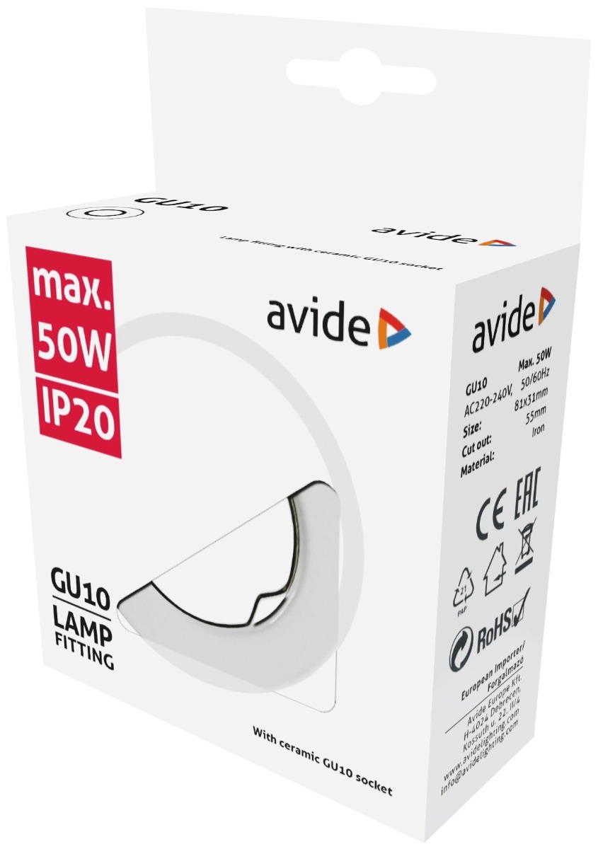 Avide GU10 Πλαίσιο Στρογγυλό Άσπρο 2 Avide GU10 Πλαίσιο Στρογγυλό Άσπρο - Image 2