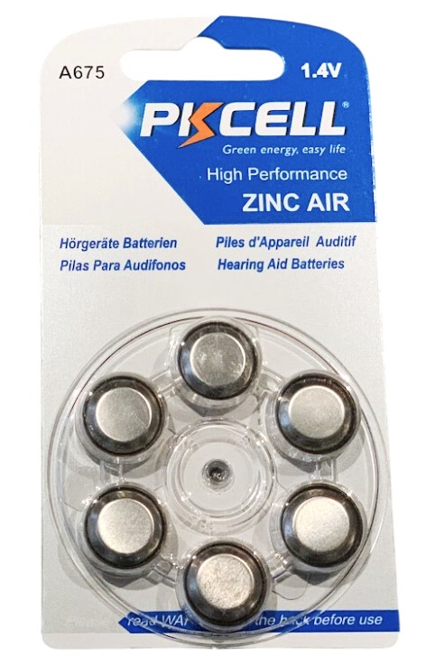 Pkcell 1.4V Zinc Air Μπαταρία Ακουστικών Βαρηκοΐας A675 6τμχ 1 Pkcell 1.4V Zinc Air Μπαταρία Ακουστικών Βαρηκοΐας A675 6τμχ