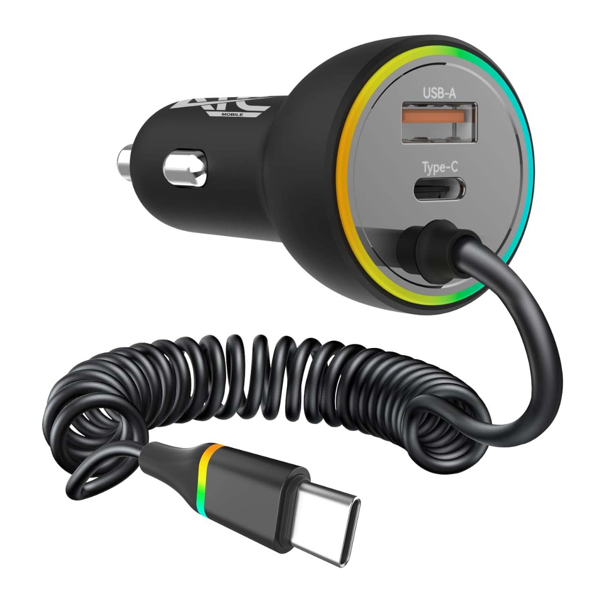 ATC-CA08 Φορτιστής Αυτοκινήτου με 2 Θύρες USB-A & Type-C και Καλώδιο Type-C 70W 1 ATC-CA08 Φορτιστής Αυτοκινήτου με 2 Θύρες USB-A & Type-C και Καλώδιο Type-C 70W