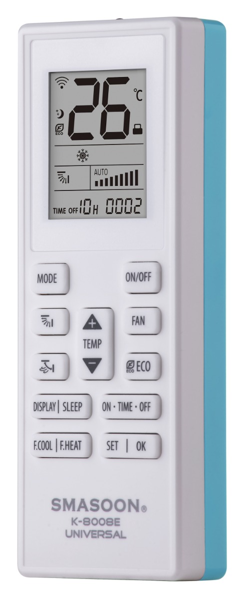 SMASOON K-8008E Universal Τηλεχειριστήριο Κλιματισμού Μπλε 1 SMASOON K-8008E Universal Τηλεχειριστήριο Κλιματισμού Μπλε