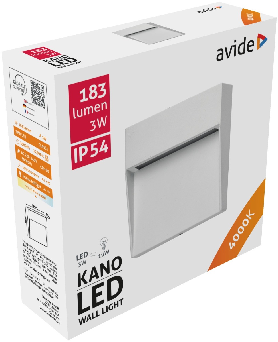 Avide Εξωτερικό Φώς Σκάλας Kano LED 3W Λευκό 4000K IP54 10.5cm 2 Avide Εξωτερικό Φώς Σκάλας Kano LED 3W Λευκό 4000K IP54 10.5cm - Image 2