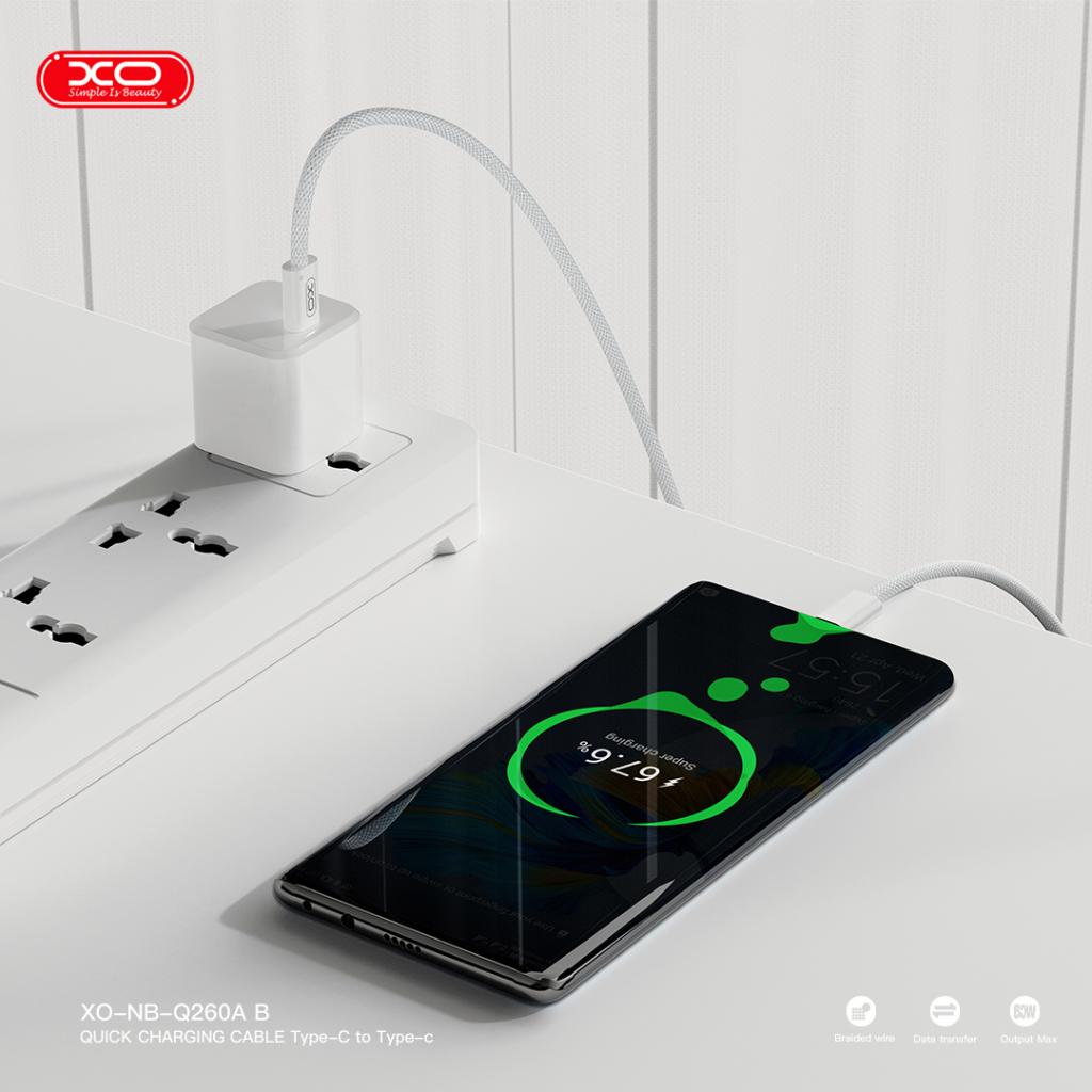 XO NB-Q260A Καλώδιο Φόρτισης Type-C σε Type-C 60W 1Μ 5 XO NB-Q260A Καλώδιο Φόρτισης Type-C σε Type-C 60W 1Μ - Image 5