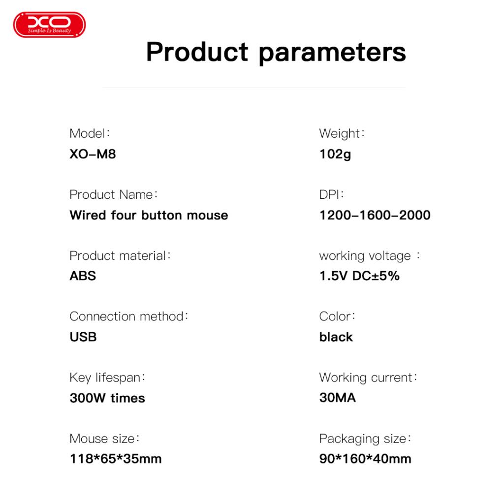 XO M8 Ενσύρματο Ποντίκι USB 7 XO M8 Ενσύρματο Ποντίκι USB - Image 7