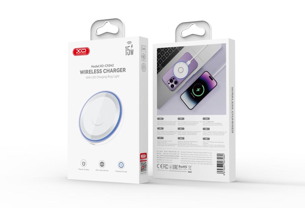 XO CX042 Ασύρματος Μαγνητικός Φορτιστής με Μπλε LED Φως Φόρτισης 15W 6 XO CX042 Ασύρματος Μαγνητικός Φορτιστής με Μπλε LED Φως Φόρτισης 15W - Image 6