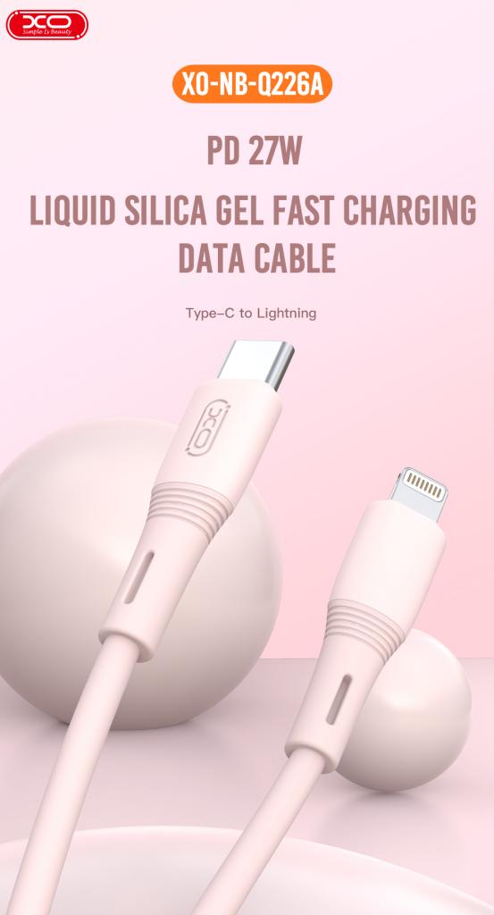 XO NB-Q226A Καλώδιο Φόρτισης - Data 27W Type-C σε Lightning 1m Ροζ 4 XO NB-Q226A Καλώδιο Φόρτισης - Data 27W Type-C σε Lightning 1m Ροζ - Image 4