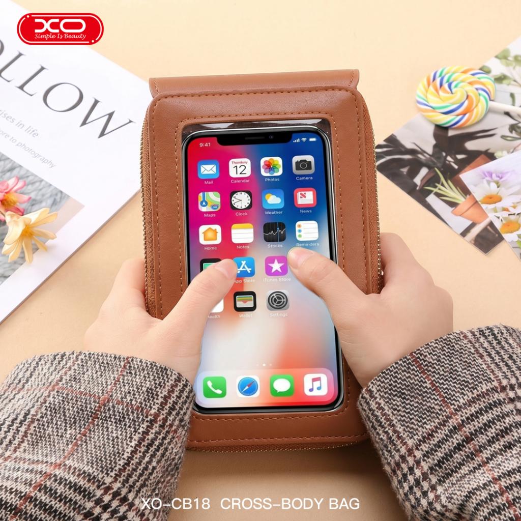 XO CB18 Τσάντα Χιαστί για Smartphones Καφέ 5 XO CB18 Τσάντα Χιαστί για Smartphones Καφέ - Image 5