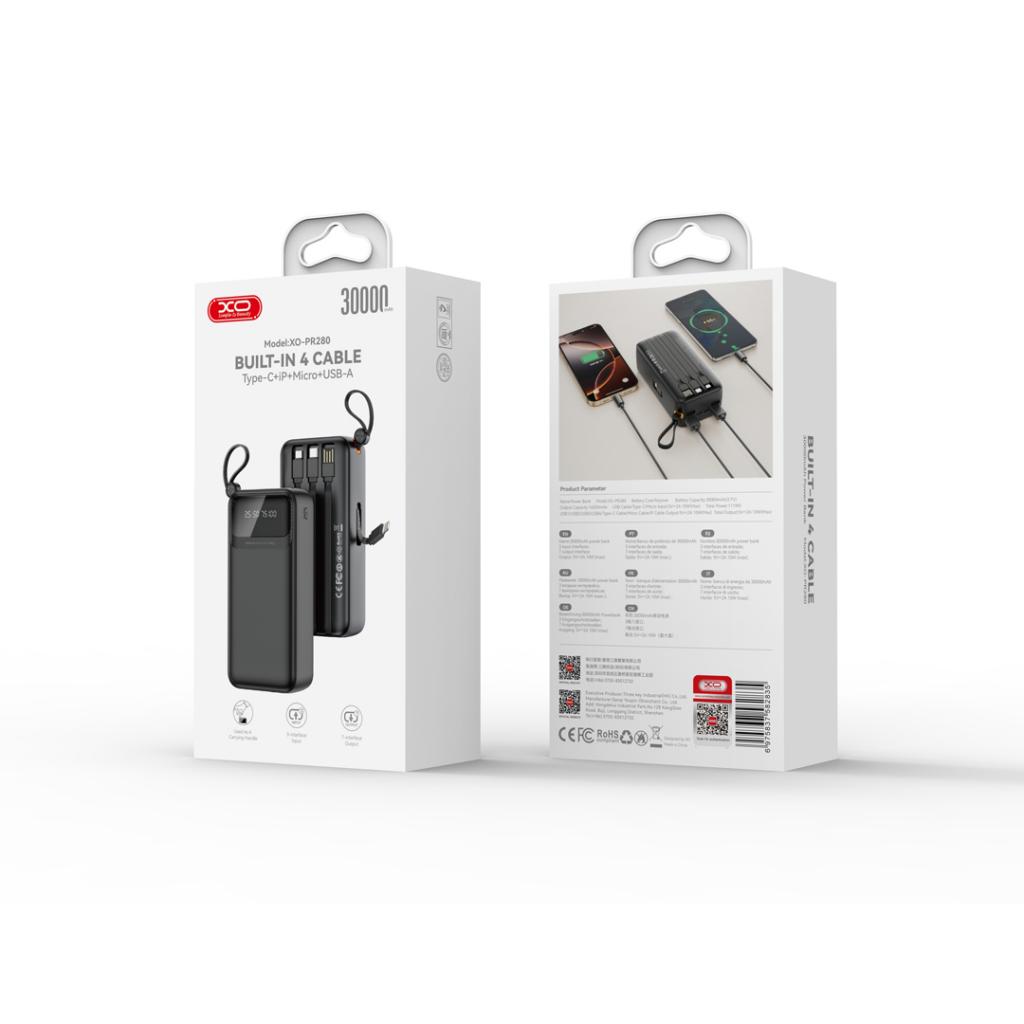 XO PR280 Powerbank με Καλώδια USB-A Type-C Micro & Lightning 30.000 mAh 5 XO PR280 Powerbank με Καλώδια USB-A Type-C Micro & Lightning 30.000 mAh - Image 5